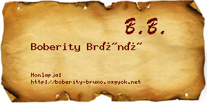 Boberity Brúnó névjegykártya